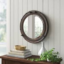 Hasır ip ile ayna süsleme, diy, mirror decor. Nautical Porthole Mirrors Birch Lane