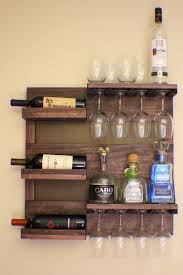 Stunning Dark Cherry Stained Wall Mounted Wine By Theknottyshelf Diy Wine Rack Liquor Shelf Wall Mounted Wine Rack
