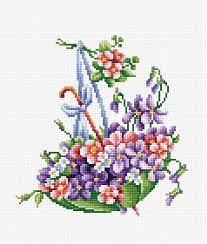 Read the whole damn pattern. Easy Cross Stitch Kit For Beginner Green Umbrella Cross Stitch Flowers Luca S Cross Stitch Flowers Floral Cross Stitch Cross Stitch Patterns Flowers