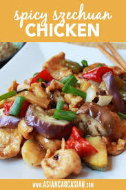 Spicy Szechuan Chicken And Eggplant Recipe In 2020 Chicken Eggplant Szechuan Chicken Asian Dinner Recipes