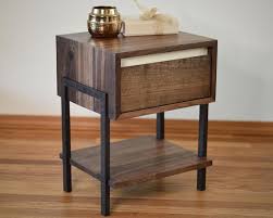 Modern Walnut Side Table Night Stand White Dovetailed Etsy Modern End Tables Walnut Side Tables Modern Side Table