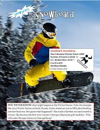 Snowboarding Is One Of 15 Sports That Will Be Contested At The 2018 Winter Olympics In Pyeongchang Winter Olympics 2018 Winter Olympics Winter Sports Preschool