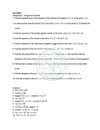 Click on the worksheets below and they will download to your computer. Tangent And Normal Lines Is Line Which Touch Curve At Point