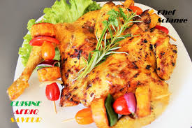 Poulet Braise Brochettes De Plantains Food Cuisine Braised