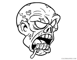 Zombie coloring pages printable free in zombie coloring pages. Zombie Head Coloring Pages Coloring4free Coloring4free Com