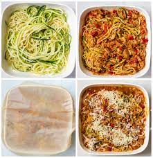 Some recipes for spaghetti with zucchini will tell you to fry the zucchini disks in a single layer, and turn them individually so they brown evenly on both sides privacy & cookies: Low Carb Italian Zucchini Spaghetti Bake Little Broken