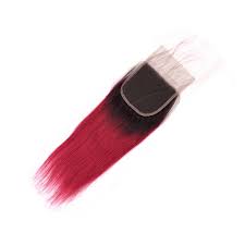 Tie and dye rouge et noir. Closure Lisse Sans Raie Tie And Dye Ombre Noir Clair Et Rouge 35 Cm 14 Pouces Rue Des Cheveux