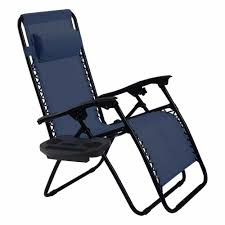 folding zero gravity reclining lounge chair outdoor beach patio w utility tray unbrand