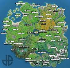Fortnite Week 6 Hide And Seek Map Reveals All Unnamed Landmark Locations Map Games Fortnite Video Game Rooms