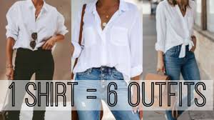 How To Style A White Button Down 1 Shirt 6 Ways In 2020 Green Maxi Skirt White Button Down Shirts