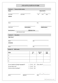 job application form english esl worksheets for distance learning and physical classrooms
