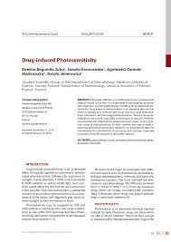 Pdf Drug Induced Photosensitivity