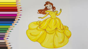 Fise de colorat cu printese. Desenez Printese Disney Belle Frumoasa Si Bestia Desenam Si Coloram Desene Cu Printese Youtube