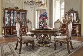 Dark Mocha & Metallic Gold 5PCs Round Dining Set HD-1803 By Homey Design - U-TRADE furniture