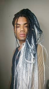 Black And White Ombre Braiding Hair Box Braids Black And White Ombre Hair Hair Styles Weave Hairstyles Braided Braided Hairstyles Easy