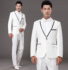 Standard size and custom made color: Black Grey White Khaki Married Formal Dress Mens Suits Wedding Groom Men Suit Latest Coat Pant Designs Mens Suits Pant Tie Latest Coat Pant Designs Mens Suits Wedding Groomcoat Pant Designs