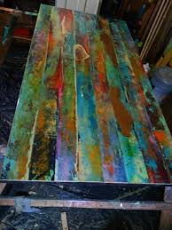 Reserved For Felisha S Balance Due Pink And Turquoise Etsy Reclaimed Wood Dining Table Wood Dining Table Painted Dining Table