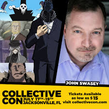 John Swasey will be a guest at the July 17th-19th, 2020 Collective Con at  the Jax Expo Center in Jacksonville, Florida! John is greatly known for his  roles as All For One