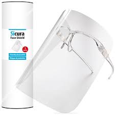 Ekstra faceshields, passer til face shield visir med brille, pakke á 5 stk. Sicura Face Shield Gesichtsschutzschild
