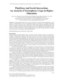 Pdf Phubbing And Social Interaction An Analysis Of Smartphone Usage In Higher Education