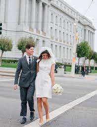 This Snazzy Couple City Hall Wedding Dress Short Wedding Dress Courthouse Wedding Dress