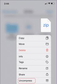 You can tap the arrow next to the zip file and send it as a link, copy the link (and then paste it into a message), airdrop it to another ios device or a mac, or you can actually extract (unzip) the file's contents. How To Open Zip Files On Iphone