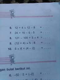 Kelas 1 kelas 2 kelas 3 kelas 4 kelas 5 kelas 6 kelas 7 kelas 8 kelas 9 kelas 10 kelas 11 kelas 12. Operasi Hitung Campuran Bilangan Bulat Negatif Dan Positif Brainly Info Wisata Hits
