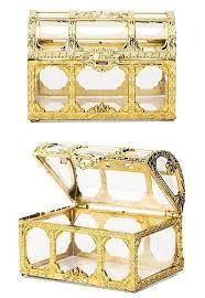 Gold lid with black bottom. Small Clear Plastic Gold Treasure Chest Favor Containers Set Of 2 Personalized Gifts And Party Favors