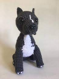Custom Crochet Pitbull Crochet Pitbull Stuffed Dog Custom Etsy Crochet Dog Custom Crochet Plush Animals