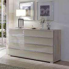 Finebuy design sideboard fb52340 weiss hochglanz 76x84x35 cm anrichte holz modern hohe schubladenkommode mit glas. Schlafzimmer Sideboard Etzga In Creme Weiss Pharao24 De