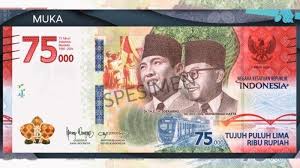Uang kertas baru 75000 keluaran bank indonesia | 2020. Cara Tukar Uang Rp 75 Ribu Edisi Khusus Hut Ke 75 Ri Tak Hanya Di Bi Ini Syaratnya Tribun Manado