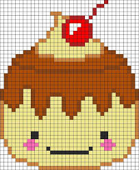 Kawaii Perler Bead Patterns Kawaii Pudding Perler Bead Pattern Point De Croix Pinterest Kawaii Broderi Monster