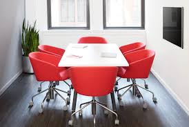 Meeting Solutions X Poppin Meet The Pitch Meeting Chair In Red And The White Series A Conference T Rolling Chair Bench Table And Chairs Arm Chairs Living Room