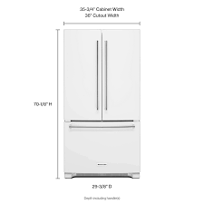 Maybe you would like to learn more about one of these? Krfc300ewh Kitchenaid 20 Cu Ft 36 Inch Width Counter Depth French Door Refrigerator With Interior Dispense White White Schaefer S