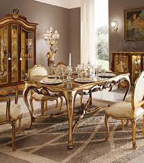 Meja Makan Klasik Mewah Gold Italian Dining Room Decor Luxury Dining Room Dining Room Decor