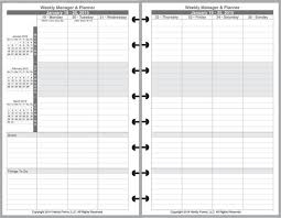 Weekly Manager Planner Organizer 2 Page Per Week 5 1 2 X 8 1 2 Levenger Staples Arc Franklin Covey Daytimer Planner Organiser Planner Daily Planner