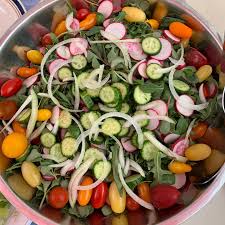 Add the fried bread just before eating. My Lebanese Salad Purslane Liz S Gourmet Catering Facebook