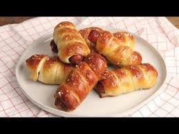 In This Episode Of Laura In The Kitchen Laura Vitale Shows You How To Make Pretzel Dogs Pretzel Dogs Recipes Appetizers And Snacks Pretzel Dogs Recipe