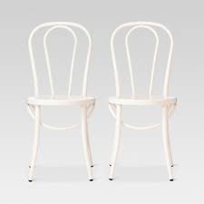 Set Of 2 Emery Metal Bistro Chair Off White Threshold In 2020 Metal Bistro Chairs Bistro Chairs Outdoor Patio Furniture Sets