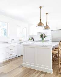 Modern Farmhouse Kitchen Island In Dulux Pale Tendril And Perimeter Cabinetry White Contemporary Kitchen Contemporary Kitchen Cabinets Contemporary Kitchen