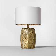 Metallic gold enamel finished palm tree table lamp 27.5 inches tall newegg $ 129.95. Leaf Table Lamp Gold Opalhouse Target