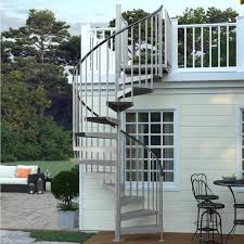 Hills and slopes mean you must think about an inclined outdoor and pathway stairs. Mylen Stairs Reroute Galvanized Exterior 60in Diameter Fits Height 93 5in 104 5in 2 42in Tall Platform Rails Spiral Staircase Kit Ec60z10v004 The Home Depot