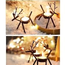 Cartoon Elk Candle Holders Home Decoration Christmas In 2020 Christmas Candle Decorations Candle Decor Tea Lights Christmas