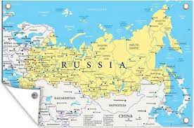 En dat op een compacte en duidelijke manier. Bol Com Tuinposter Illustratie Van Een Deel Van De Wereldkaart Met Rusland 90x60 Cm