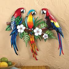 Hand Painted Parrot Wall Art Vivid Tropical Colors Indoor Outdoor Home Decor Unbranded Artdecostyle Wall Sculpture Art Tropical Art Tropical Home Decor