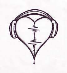 Very Cool Headphones Tattoo Music Drawings Heart Tattoo Designs