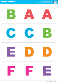 Download and print our free alphabet flash cards, which include uppercase and lowercase letters, and both hard and soft c and g sounds. Uppercase Alphabet Mini Cards Colorful Version Super Simple