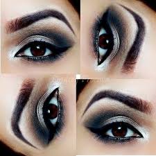 Black And Silver Smokey Eye Makeup Silver Black And Brown Eyeshadow Colors Make Up This Eye Look This Dramatic Smokey Eye Can Be Worn To Formal Events Makeup Black Makeup Makeup Accessories