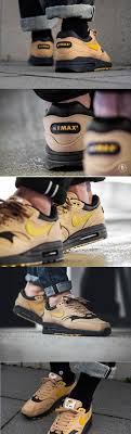Nike Air Max 1 Premium Elemental Gold Kicks Shoes Sneakers Men Fashion Shoes