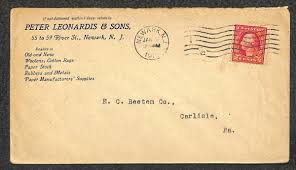 425 STAMP LEONARDIS COTTON PAPER METALS NEWARK NEW JERSEY ADVERTISING COVER  1915